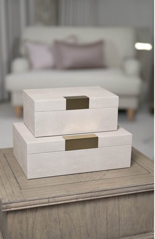 Phoebe Faux Shagreen Boxes