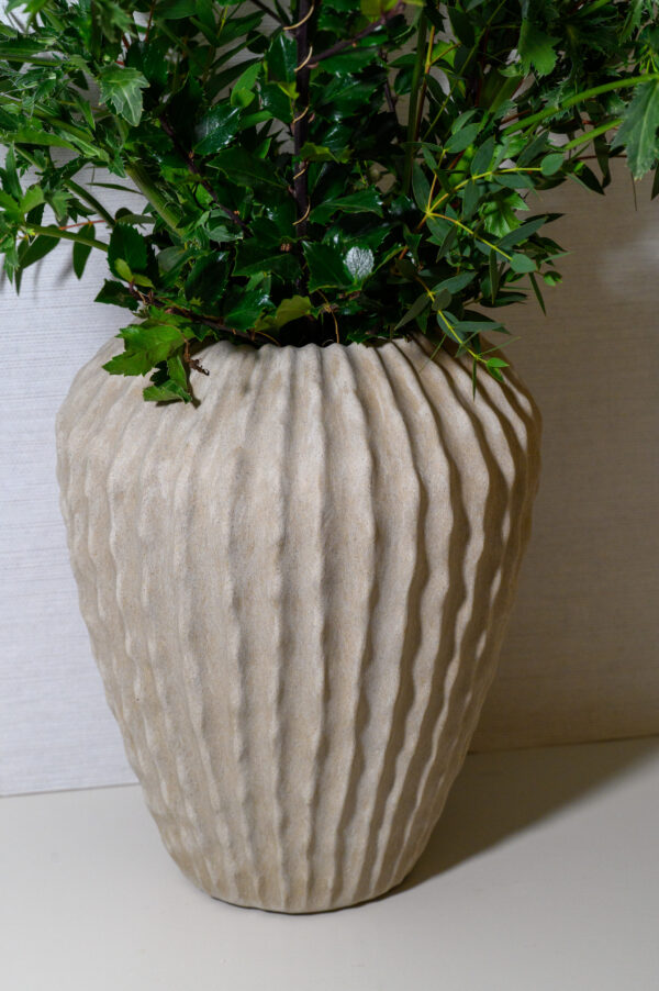 Concrete Effect Ripple Vase