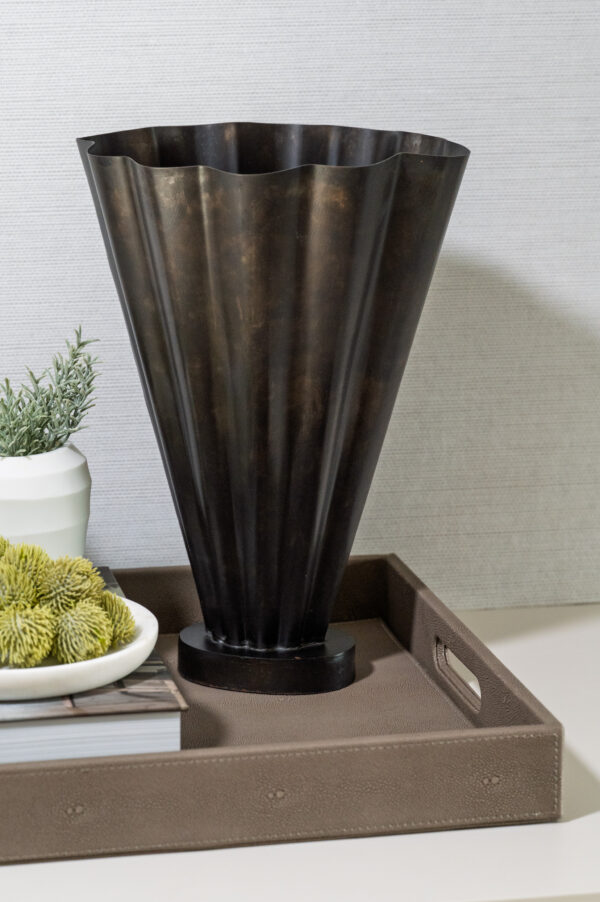 Bronze Scalloped Vase